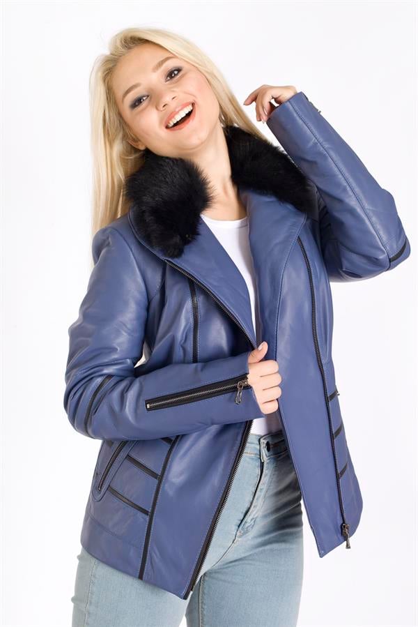 Bayan Orijinal Kürklü Deri Ceket