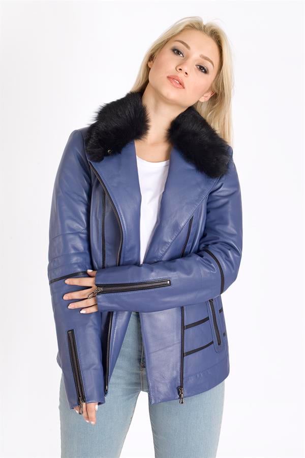 Bayan Orijinal Kürklü Deri Ceket