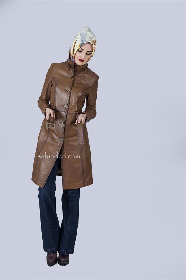 Bayan Taba Deri Pardesü