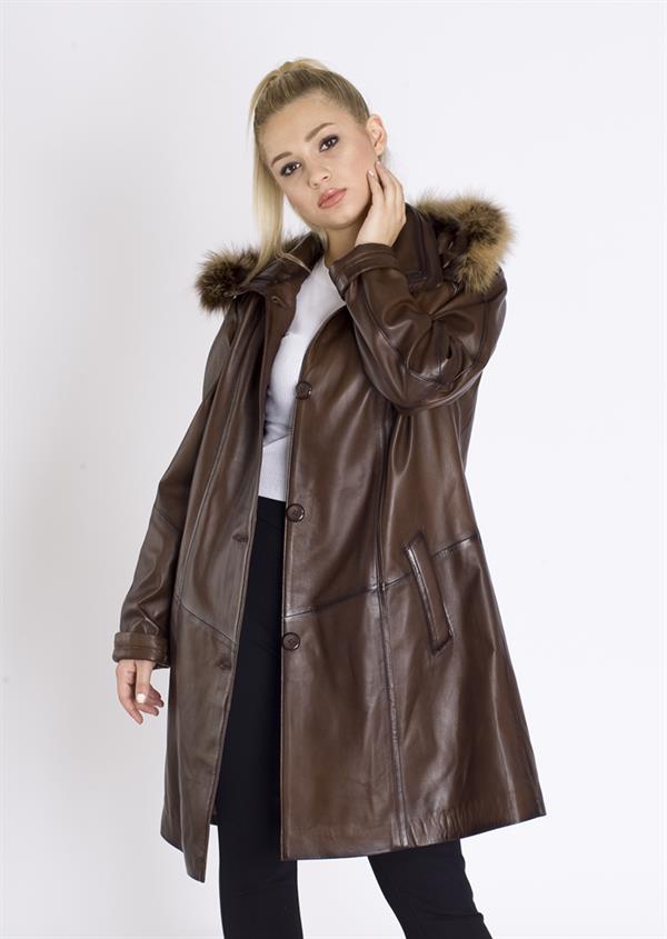 Büyük Beden Bayan Deri Mont