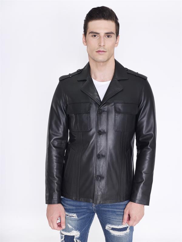 Cep Kapaklı Spor Deri Mont