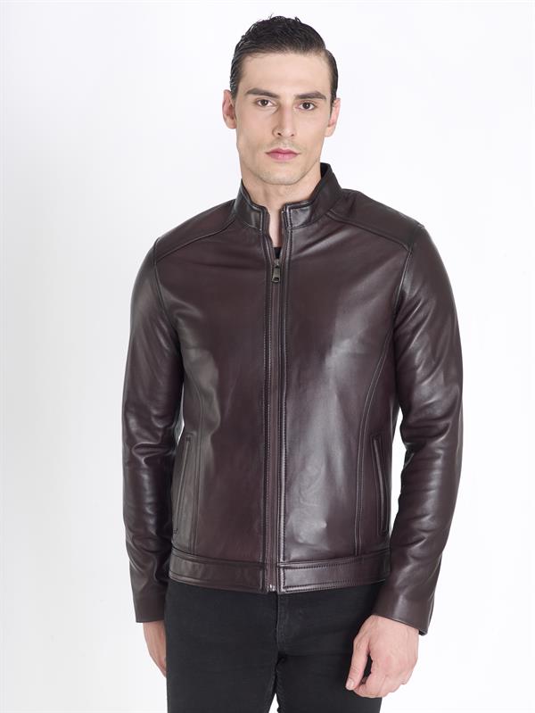 Cepsiz Kol Fermarlı Hakiki Deri Mont