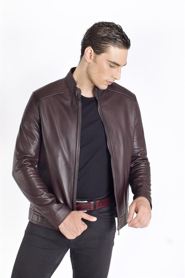 Cepsiz Kol Fermarlı Hakiki Deri Mont