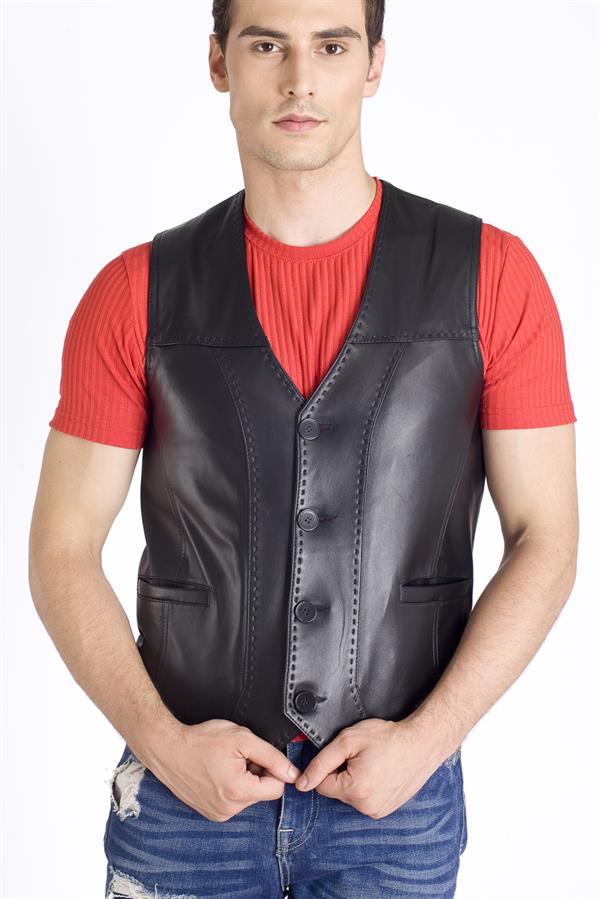 Erkek Deri Yelek