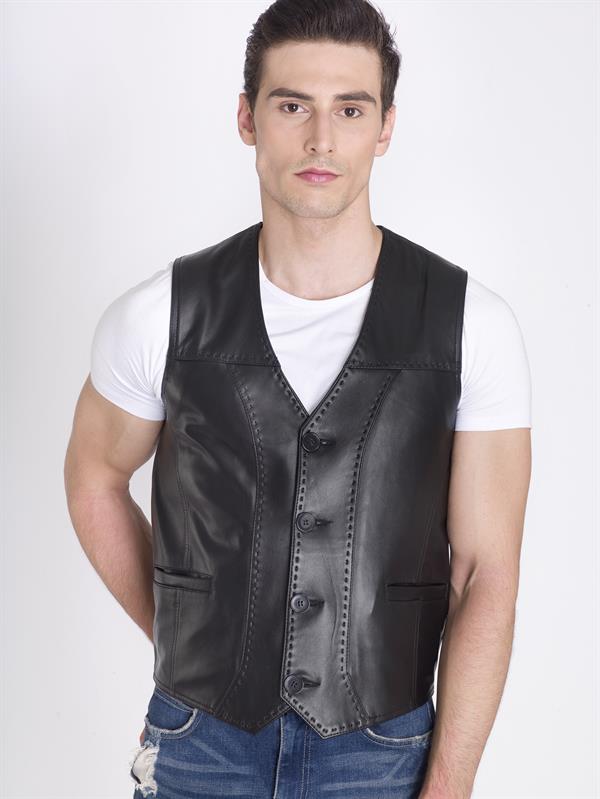 Erkek Deri Yelek