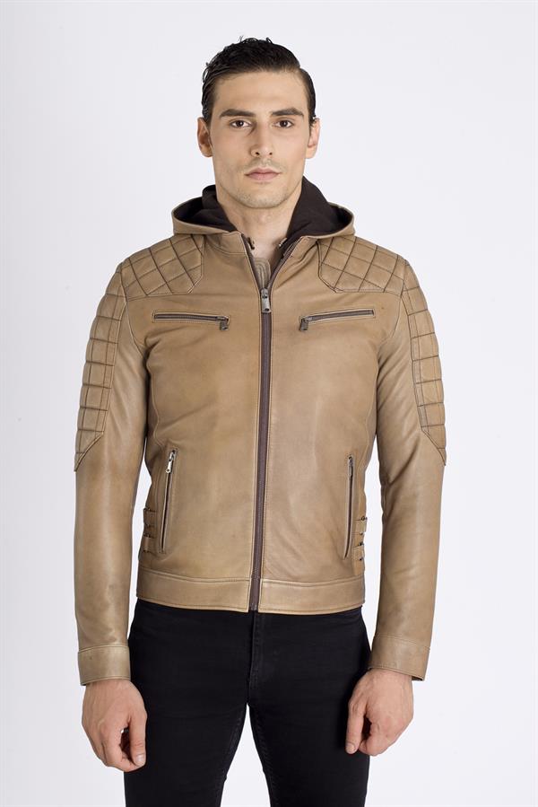Eskitme Deri Spor Yeni Erkek Mont