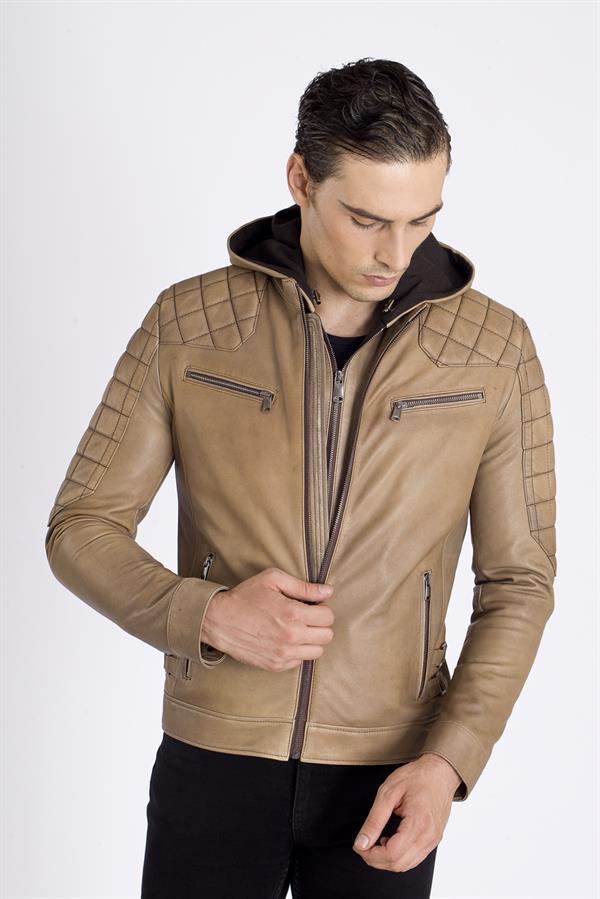 Eskitme Deri Spor Yeni Erkek Mont