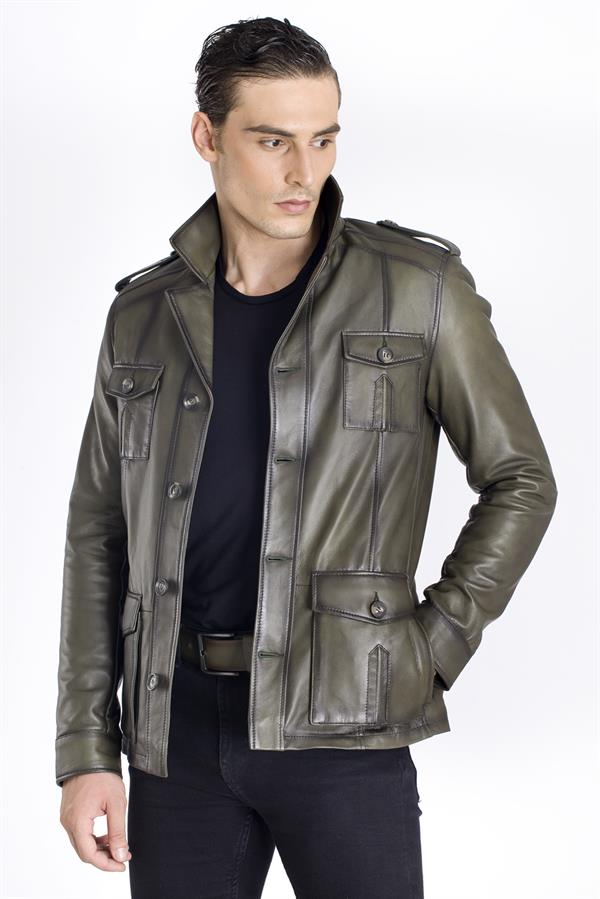 Eskitme Hakiki Deri Ceket