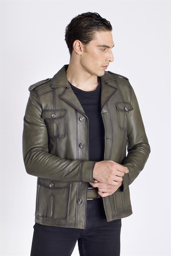 Eskitme Hakiki Deri Ceket