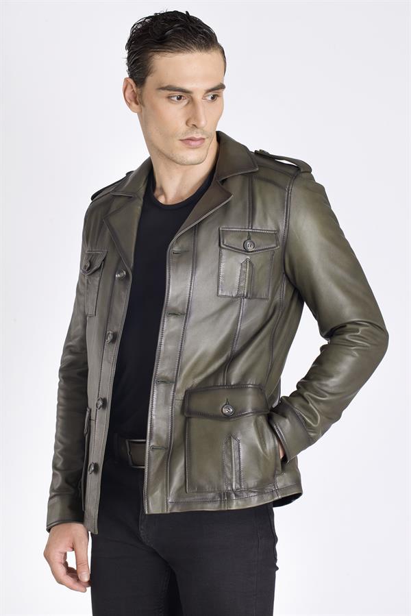 Eskitme Hakiki Deri Ceket