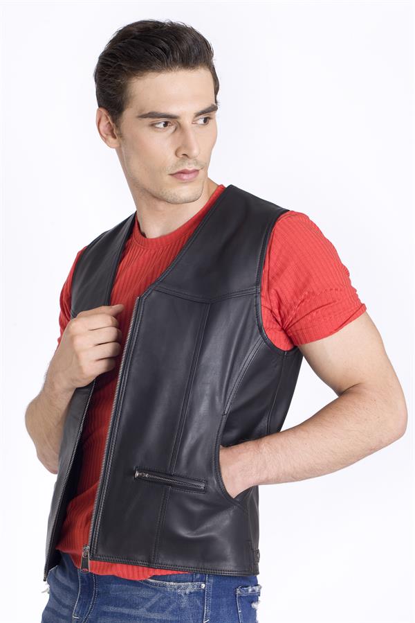 Gerçek Deri Erkek Yelek