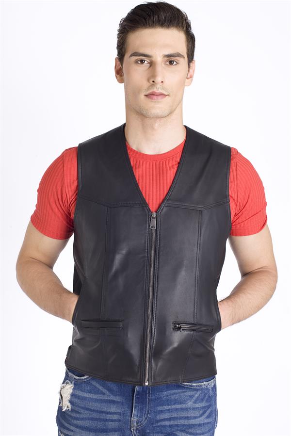 Gerçek Deri Erkek Yelek