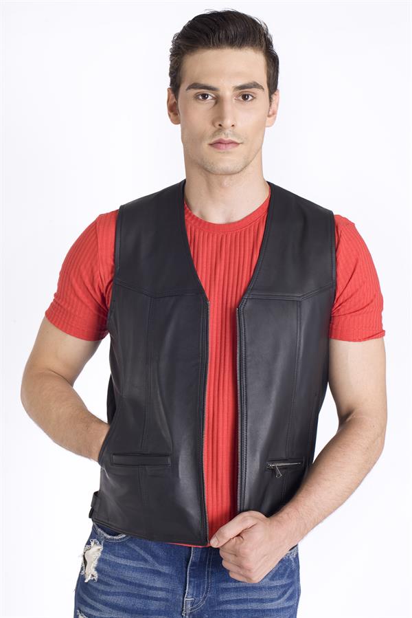 Gerçek Deri Erkek Yelek