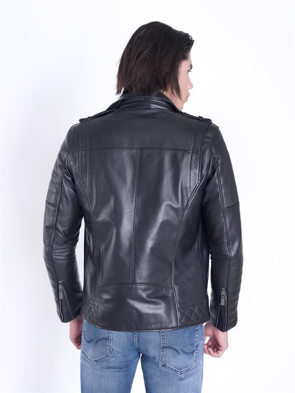 Hakiki Deri Biker Deri Ceket