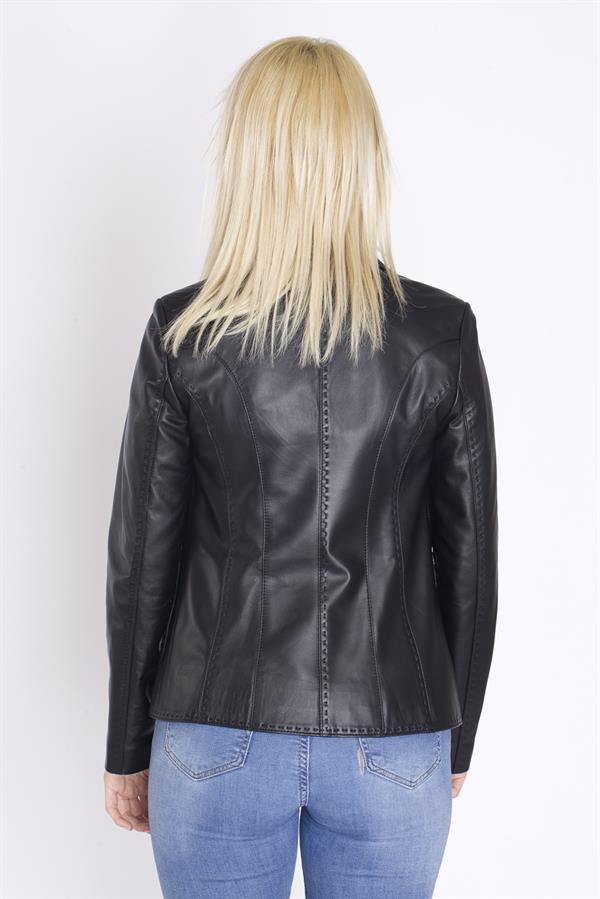 Kadın Hakiki Deri Klasik Ceket