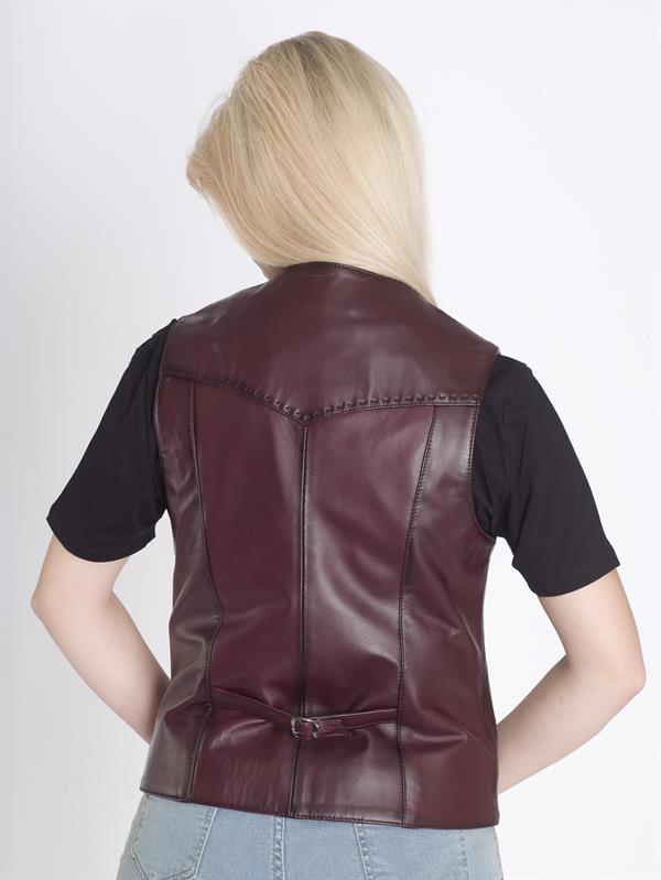 Kadın Hakiki Deri Yelek