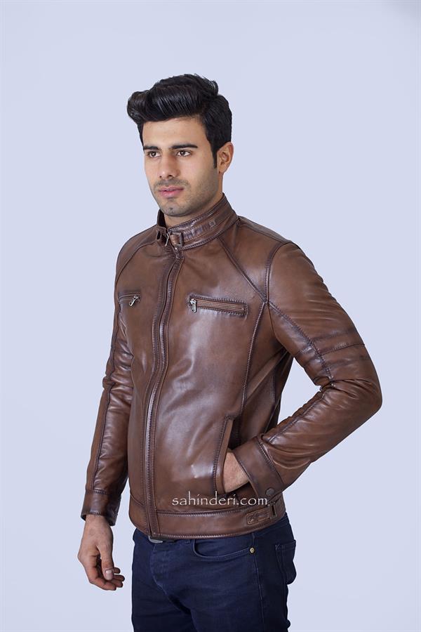 Kamel Spor Erkek Deri Mont