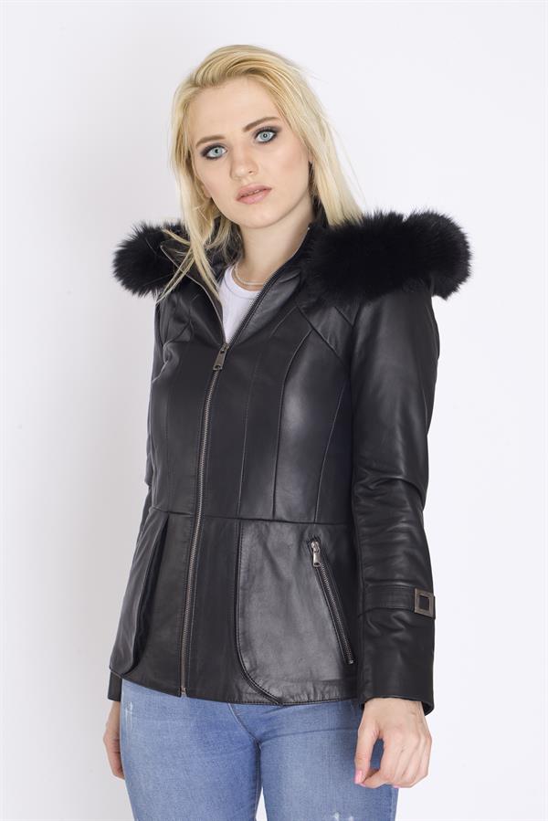 Kapşanlu Siyah Gerçek Deri Kaban