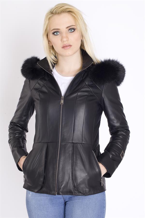 Kapşanlu Siyah Gerçek Deri Kaban