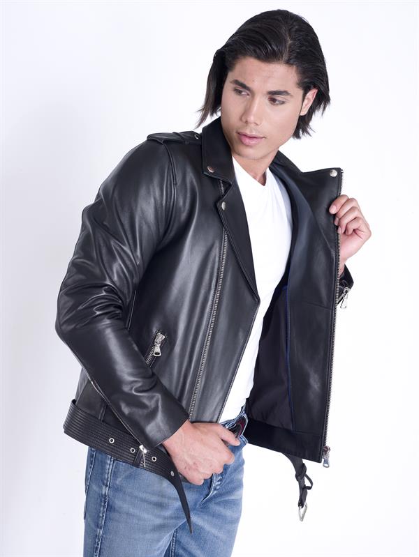 Kemerli Motorcu Orijinal Deri Mont