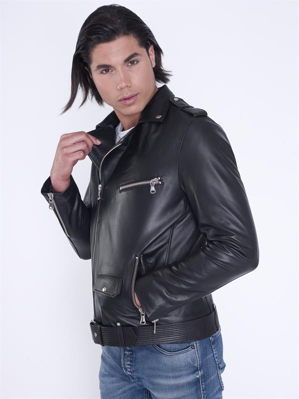 Kemerli Motorcu Orijinal Deri Mont