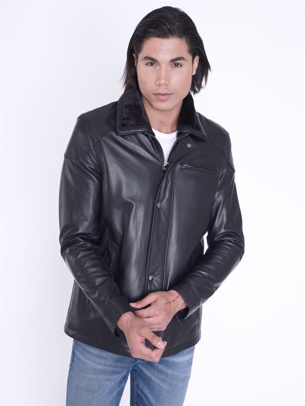 Kışlık Kürklü Hakiki Deri Kaban