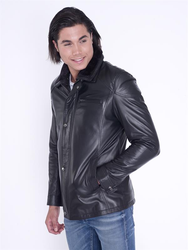 Kışlık Kürklü Hakiki Deri Kaban