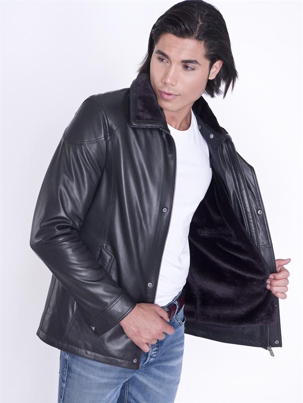 Kışlık Kürklü Hakiki Deri Kaban