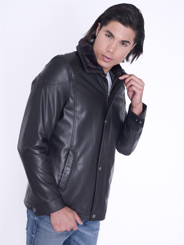 Kışlık Kürklü Hakiki Deri Kaban