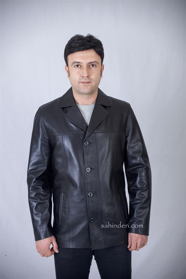 Klasik Sade Deri Ceket
