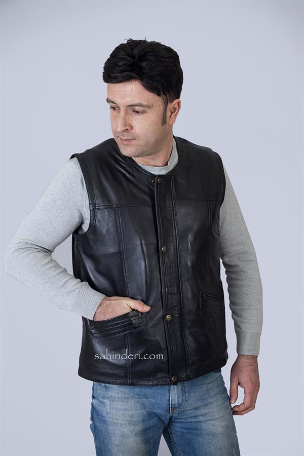 Miflonlu Kışlık Erkek Deri Yelek