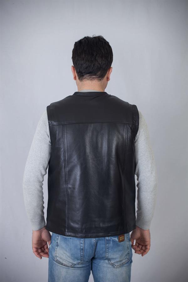 Miflonlu Kışlık Erkek Deri Yelek