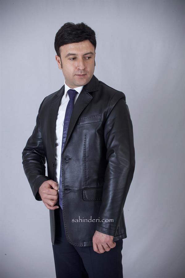 Puntolu Slim Fit Deri Ceket