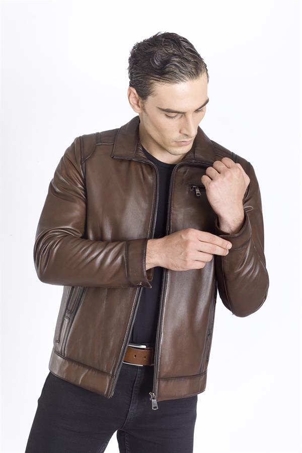 Şahin Deri Erkek Gerçek Deri Mont