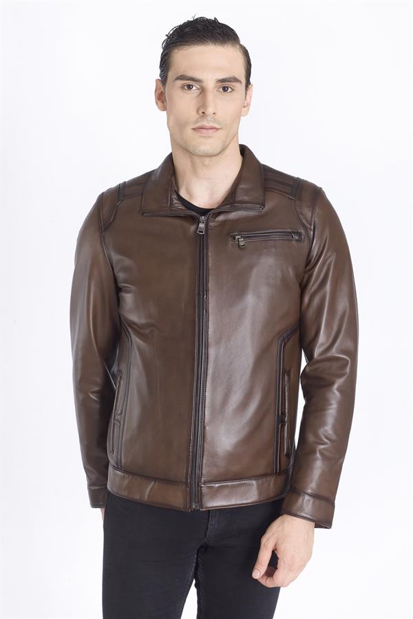Şahin Deri Erkek Gerçek Deri Mont