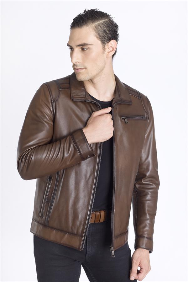 Şahin Deri Erkek Gerçek Deri Mont