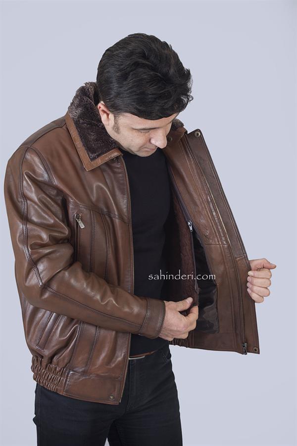 Seyyar Kürklü Kışlık Gerçek Deri Mont