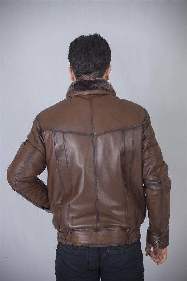 Seyyar Kürklü Kışlık Gerçek Deri Mont