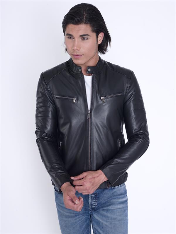 Siyah Fit Hakiki Deri Mont