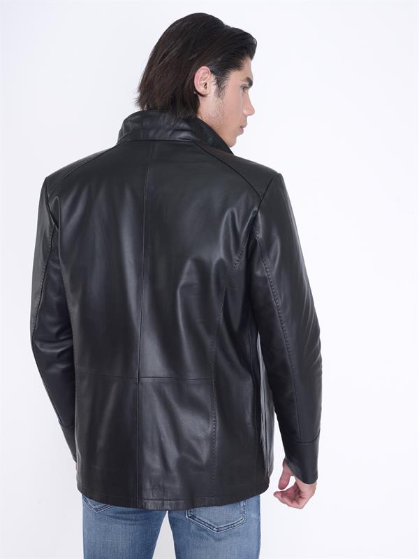 Siyah Gerçek Deri Kaban