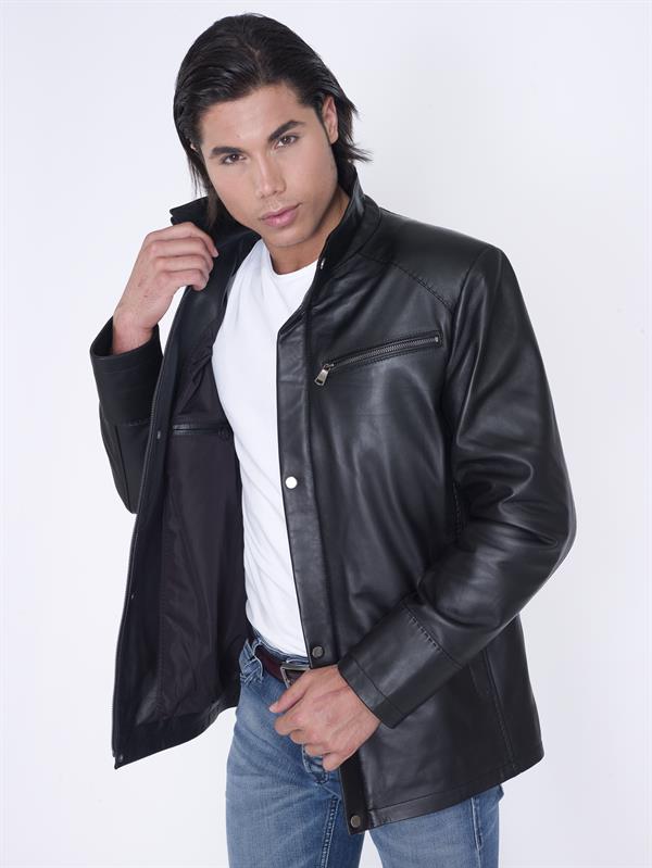 Siyah Gerçek Deri Kaban