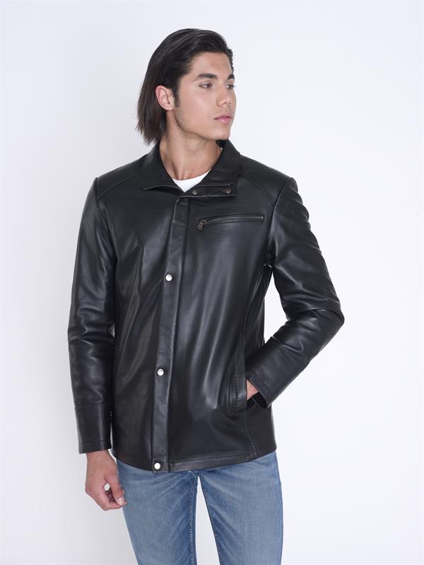 Siyah Gerçek Deri Kaban