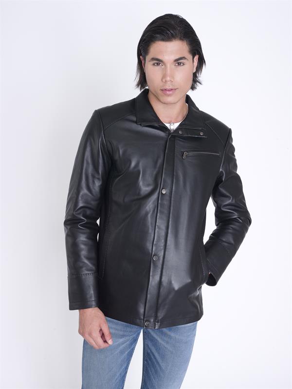 Siyah Gerçek Deri Kaban