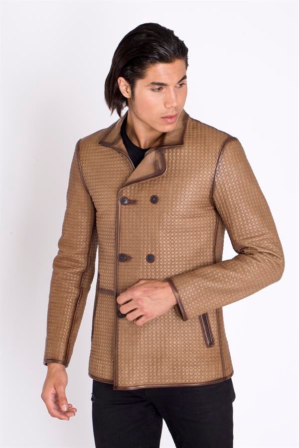 Slim Fit Yeni Tarz Hakiki Deri Kaban