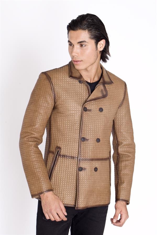 Slim Fit Yeni Tarz Hakiki Deri Kaban