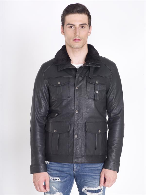 Spor Kışlık Gerçek Deri Mont