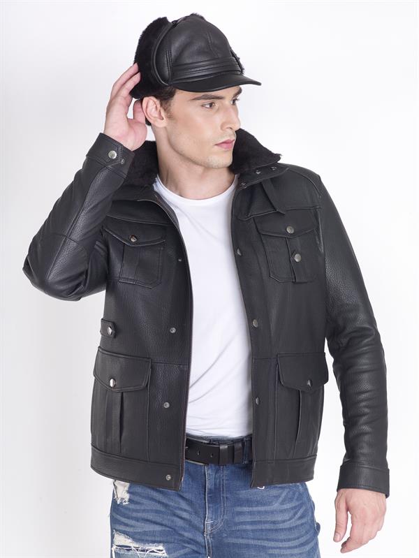 Spor Kışlık Gerçek Deri Mont