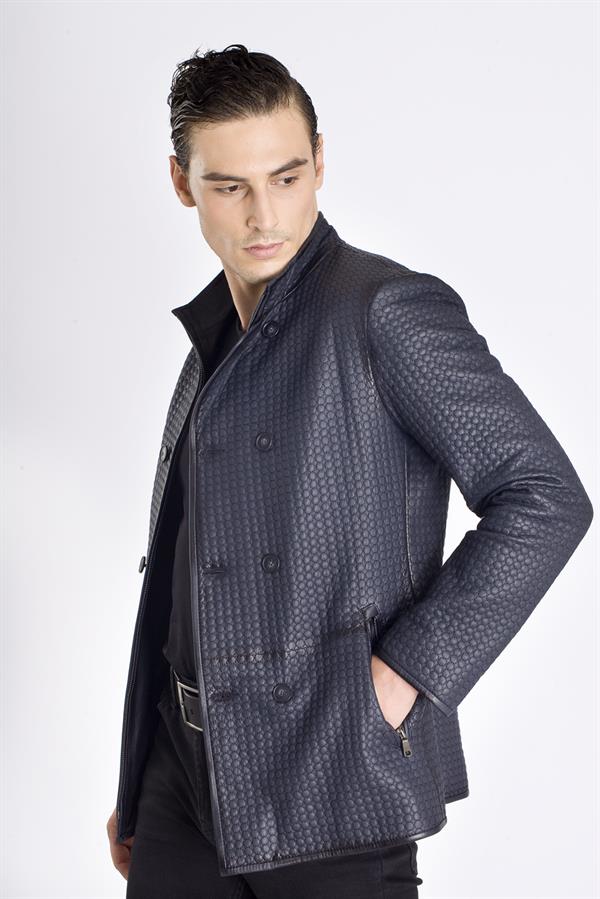 Spor Slim Fit Hakiki Deri Mont
