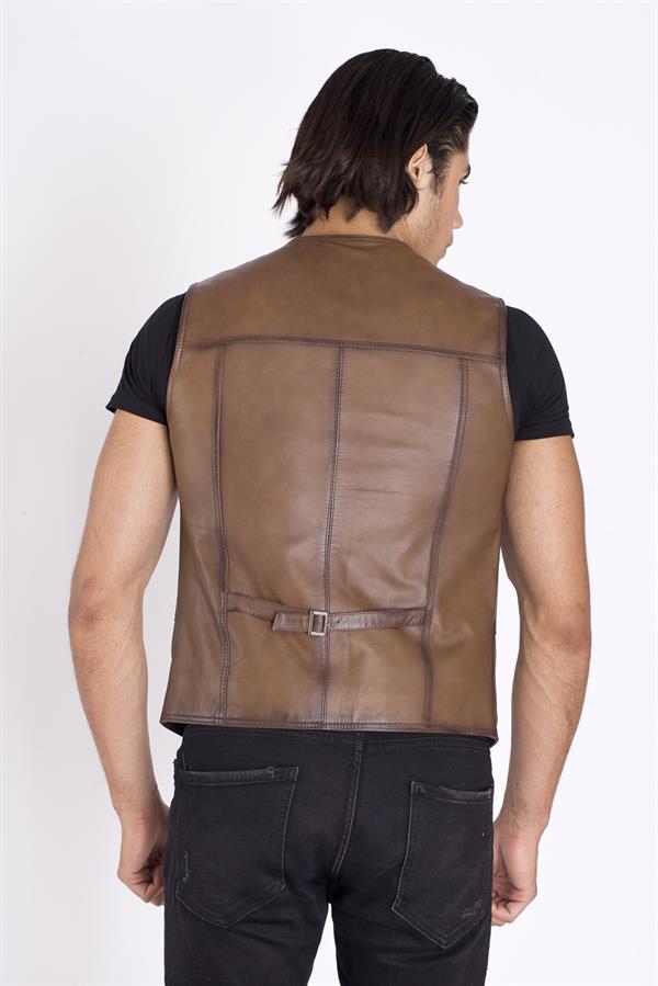 Taba Erkek Deri Yelek