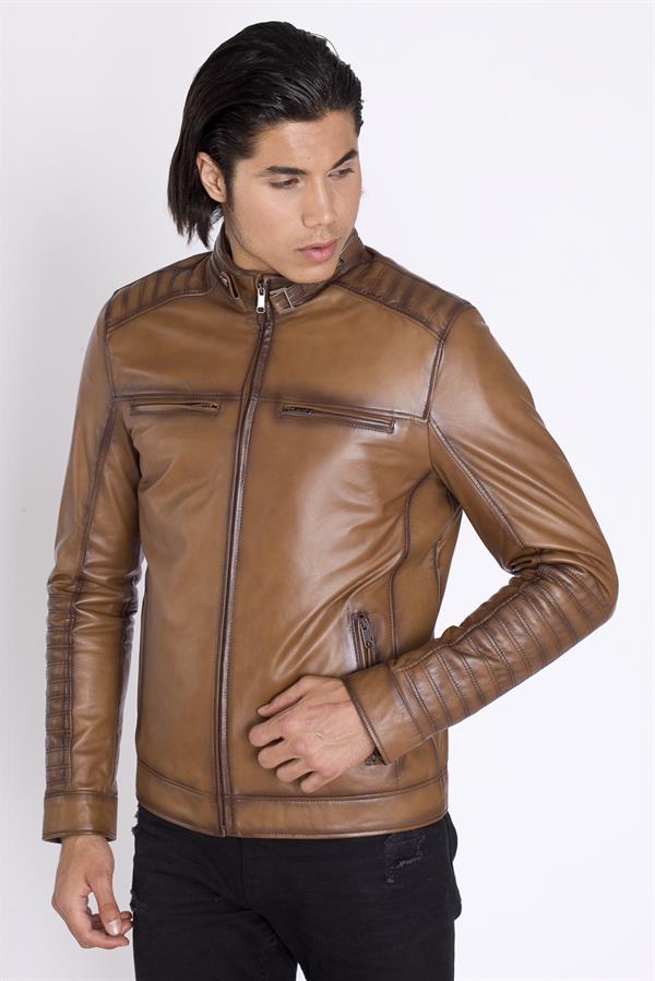 Taba Rengi Spor Hakiki Deri Mont